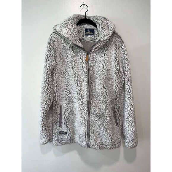 Simply Southern‎ Womens Hooded Sherpa Jacket M Gray - Picture 1 of 5
